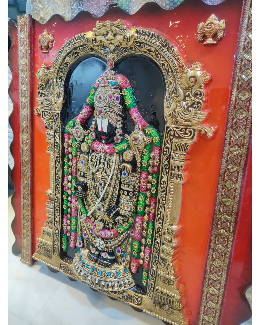 Riddhi Siddhi Art Creations - Orange Balaji Relief Mural